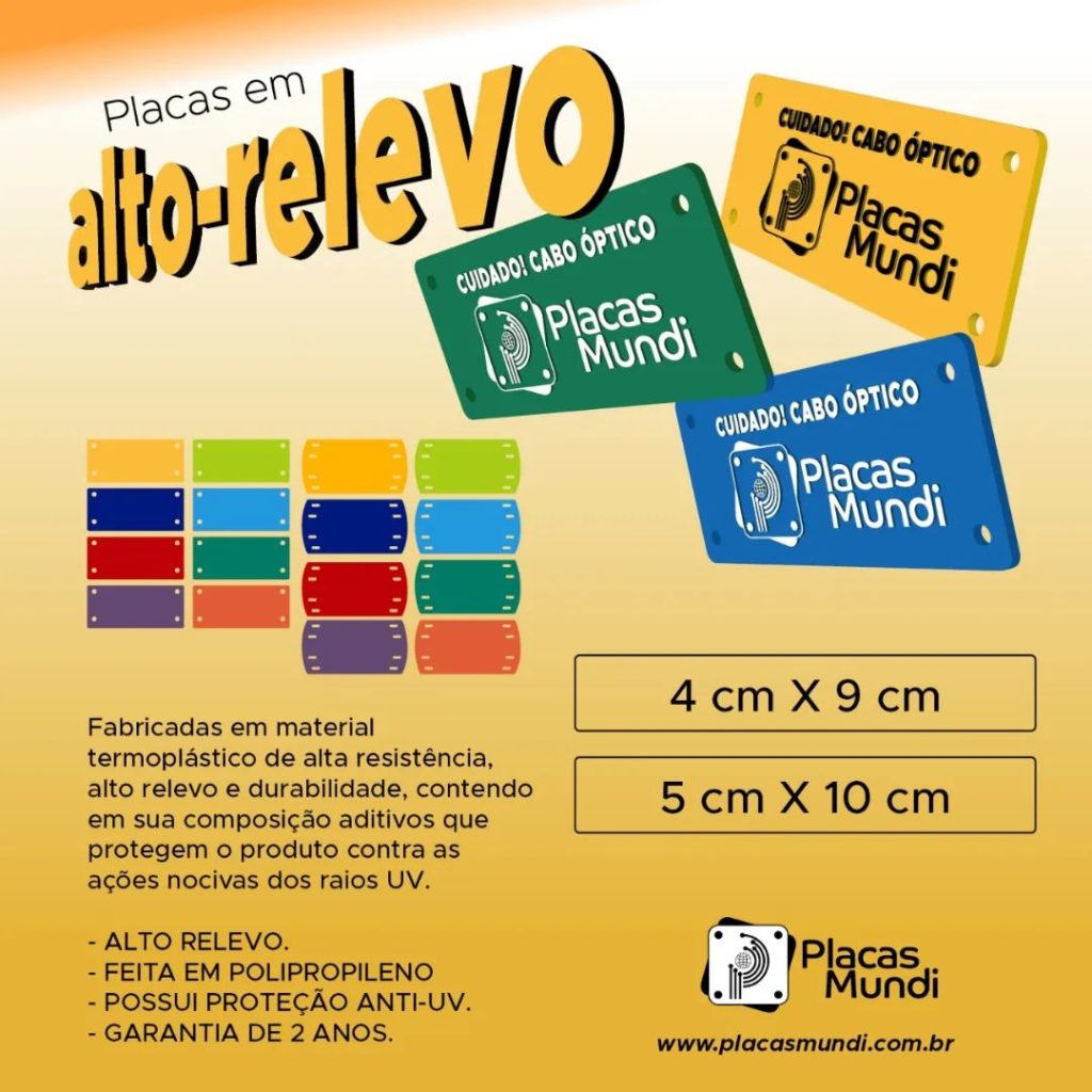 Placa em alto-relevo de identificação de cabo do ocupante