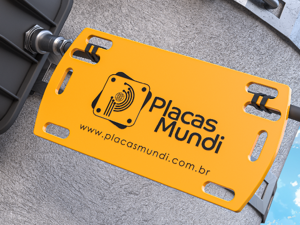 Placa, plaqueta de identificação para fibra óptica (cabo óptico), amarela, oito furos - Placas Mundi
