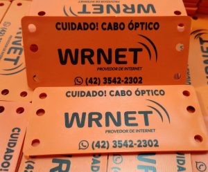 Identificação para fibra óptica, laranja, seis furos - Placas Mundi
