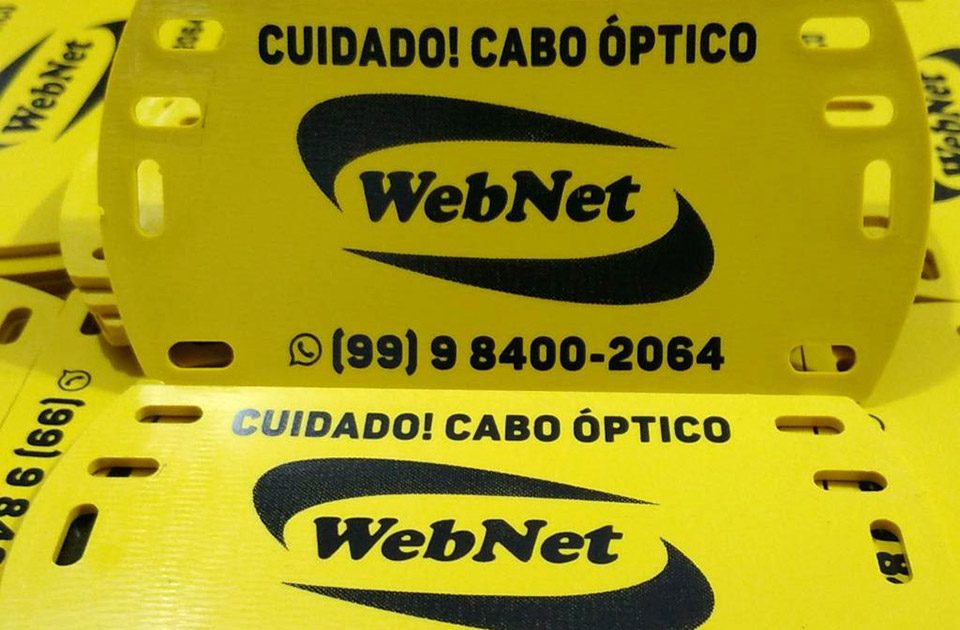 Identificação fibra óptica, placa oito furos, Placas Mundi